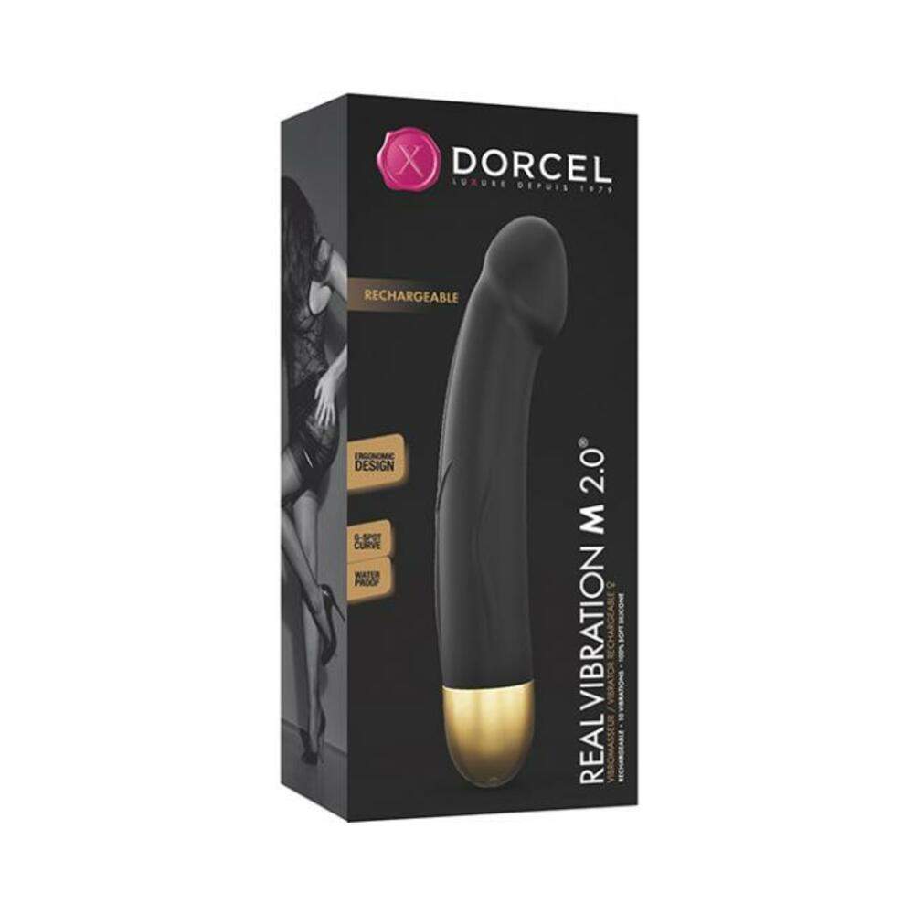 Dorcel Real Vibration M 8.6" Rechargeable Vibrator 2.0 - Black/gold
