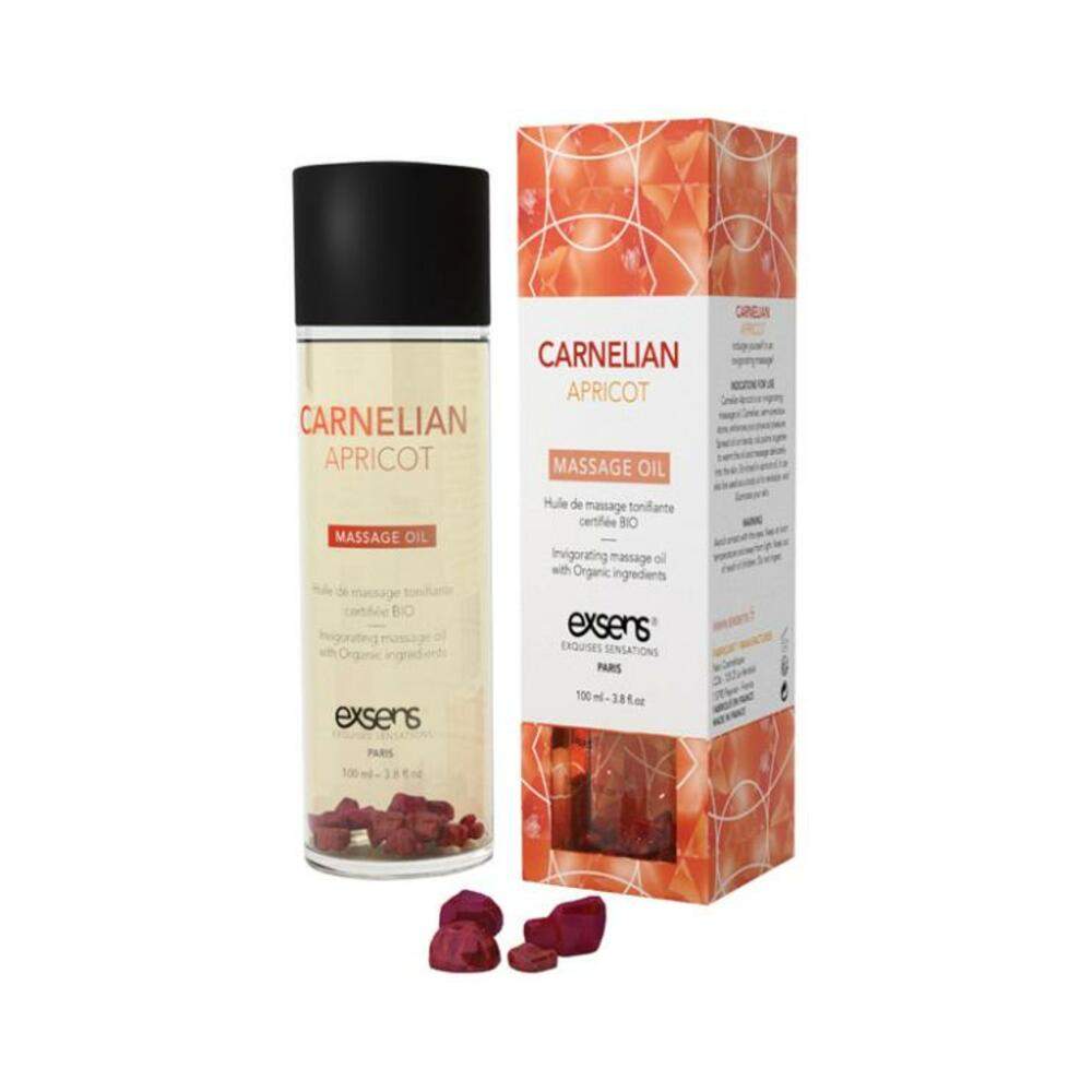 Exsens Of Paris Organic Massage Oil Carnelian Apricot with Stones