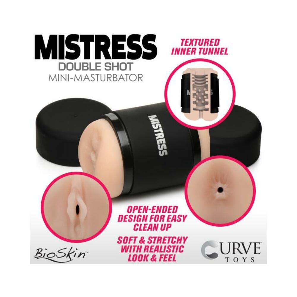 Mistress Double Shot Pussy And Ass Stroker - Light