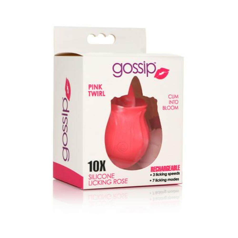 Gossip Tongue Tickler 10 Function Rechargeable Silicone Licking Rose Pink