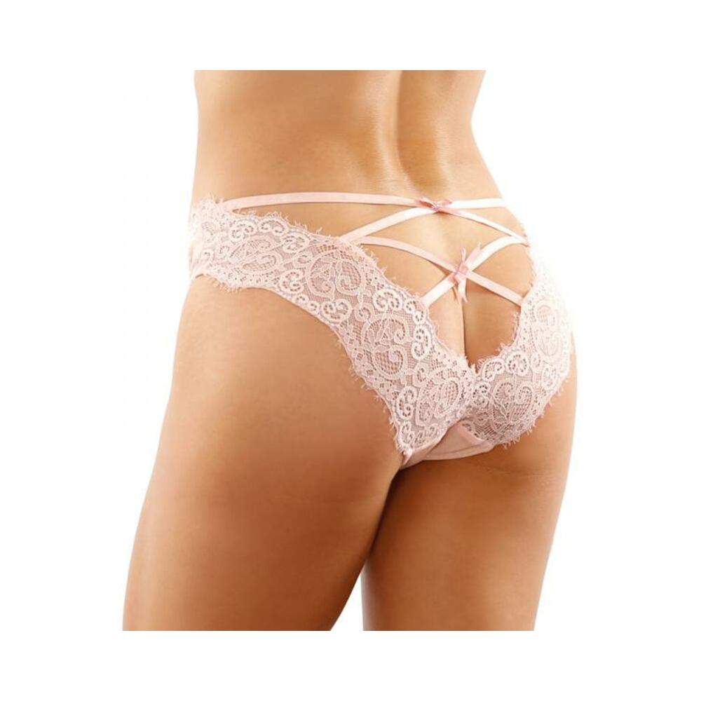 Ivy Lace Bikini Panty With Lattice Cut-out Back Light Pink S/m