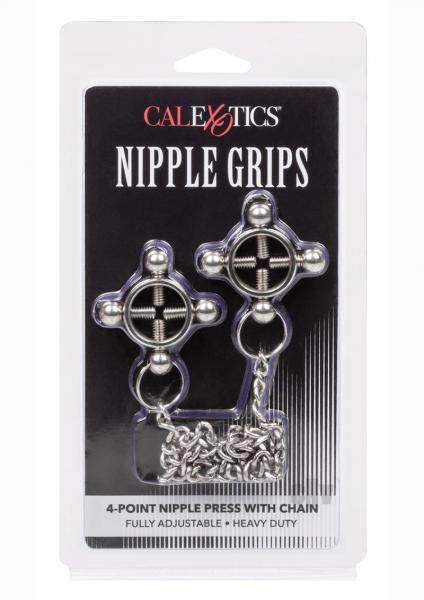 Nipple Grips 4 Point Nipple Press W/chain - Silver