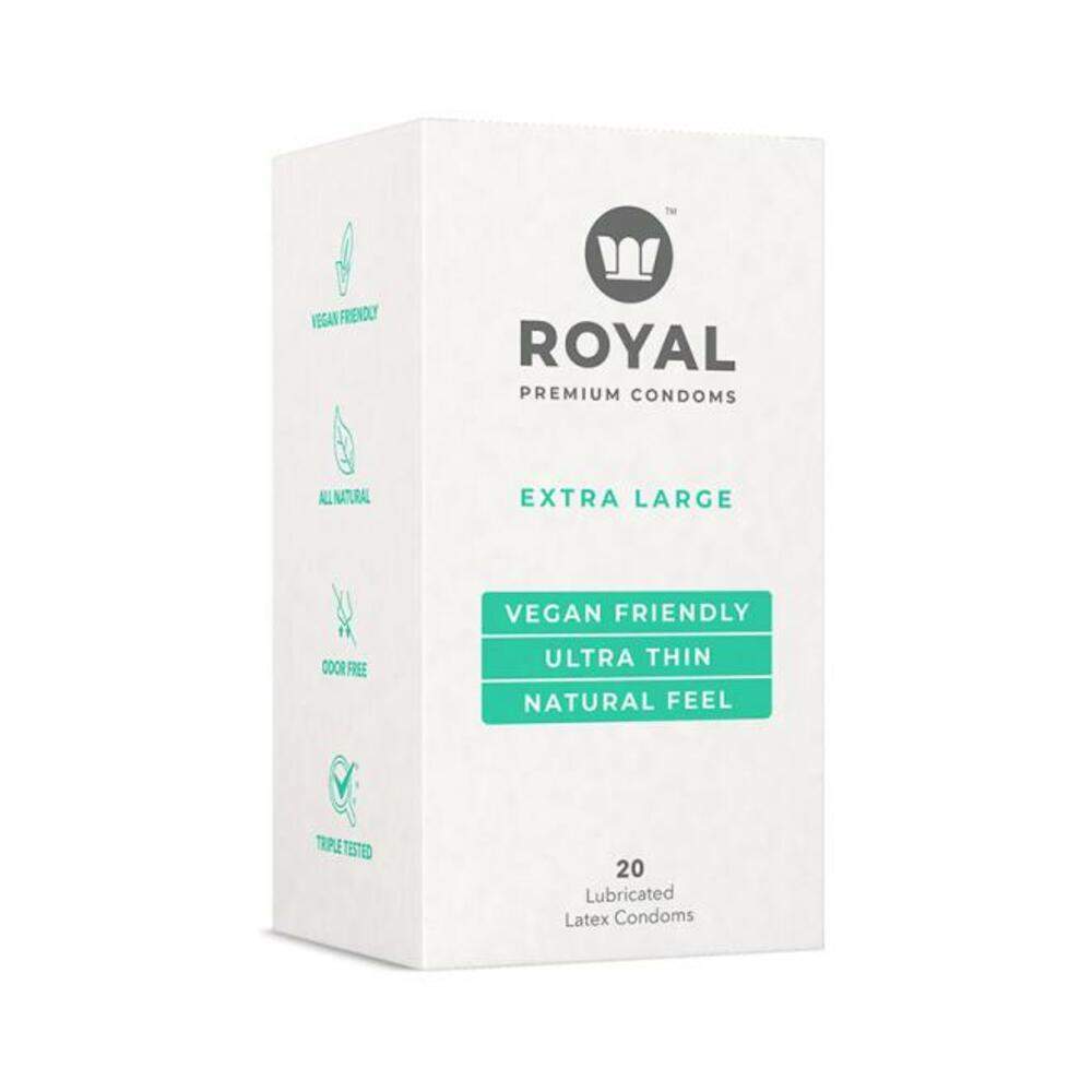 Royal Condom Extra Large Vegan Condoms 20-pack