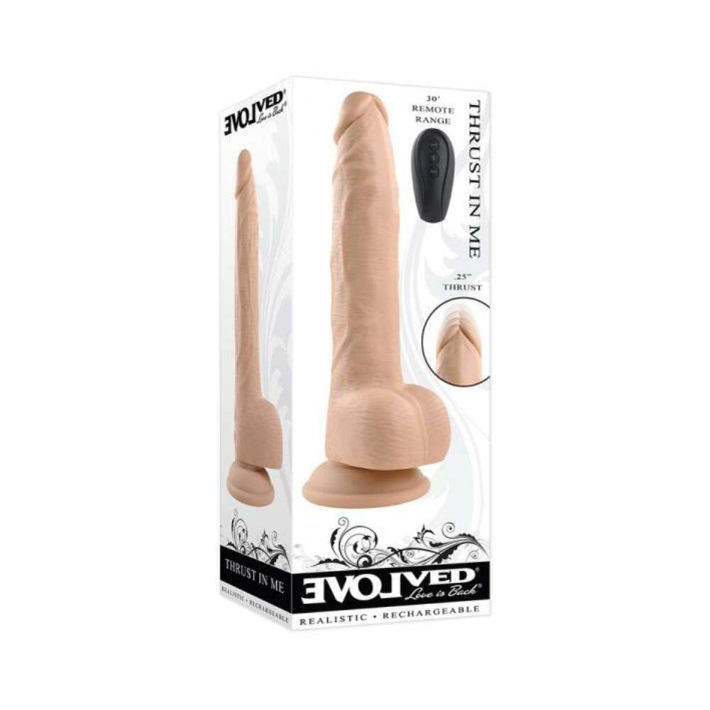 Evolved Thrust In Me Rechargeable Remote Controlled Thrusting Vibrating 9.25 In. Silicone Dildo Ligh
