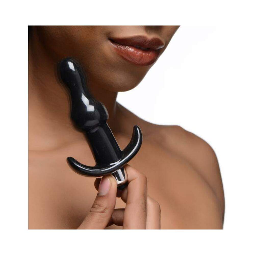 Bumpy Vibrating Anal Plug Black