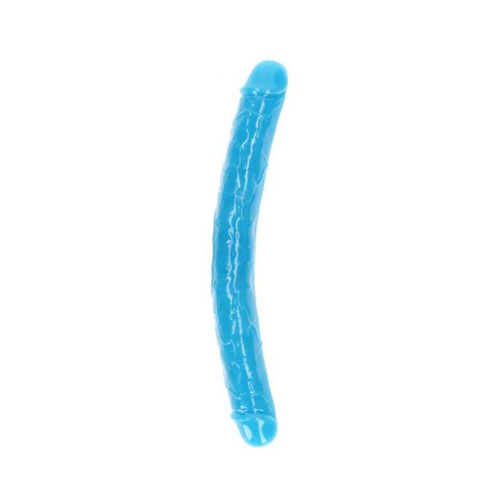 Realrock Glow In The Dark Double Dong 15 In. Dual-ended Dildo Neon Blue