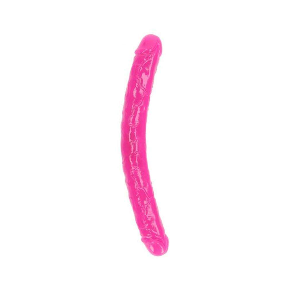 Realrock Glow In The Dark Double Dong 15 In. Dual-ended Dildo Neon Pink