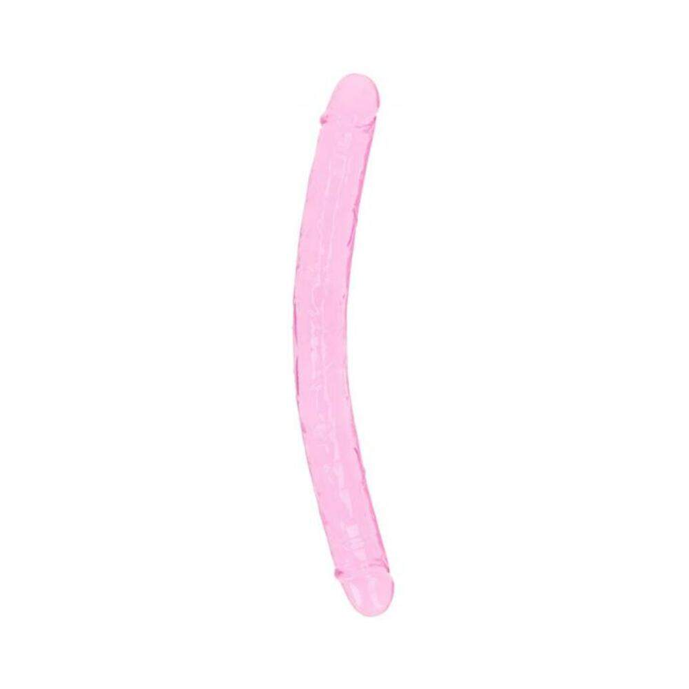 Realrock Crystal Clear Double Dong 18 In. Dual-ended Dildo Pink