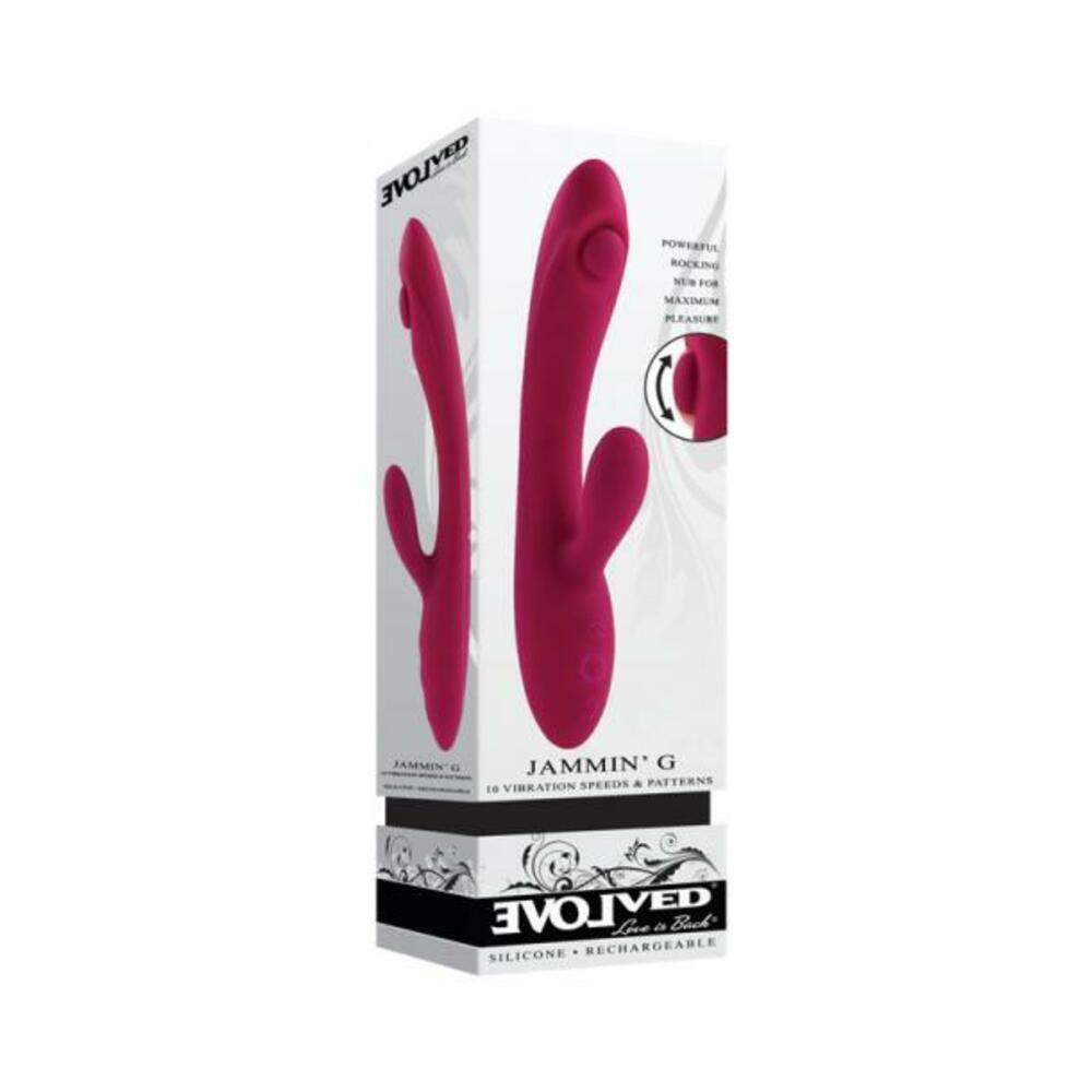Evolved Jammin G Rechargeable Tapping Dual Stim Vibe Silicone Pink
