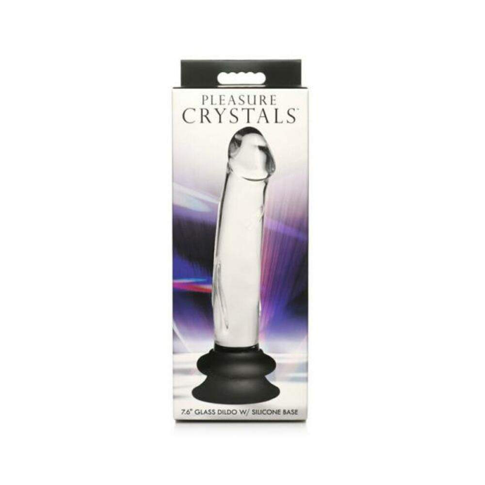 Pleasure Crystals 7 In. Glass Dildo With Silicone Base