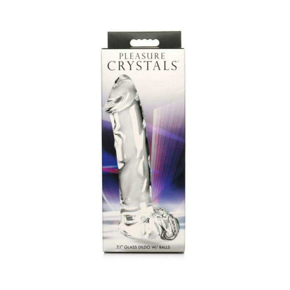 Pleasure Crystals 7.6 In. Glass Dildo With Silicone Base