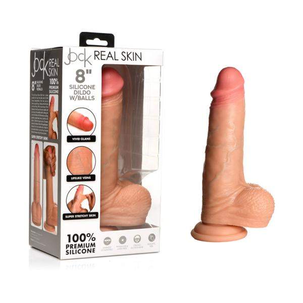 Jock Real Skin Silicone Dildo 8.5 In. Light