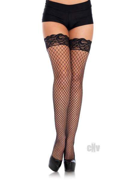 Satin Bow Top Thigh Rhinestone Os Blk