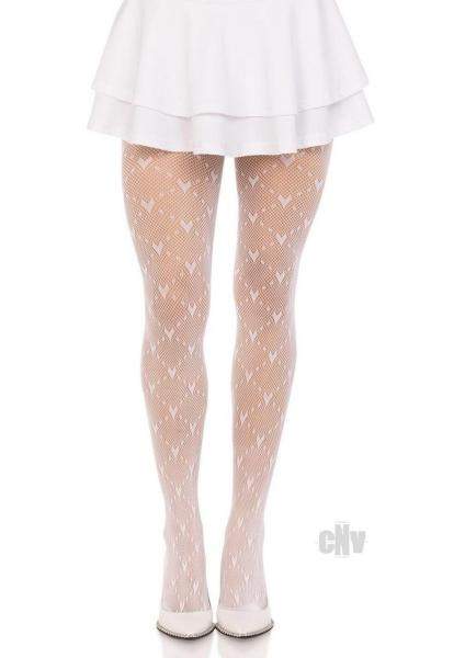 Heart Net Thigh High Os Red