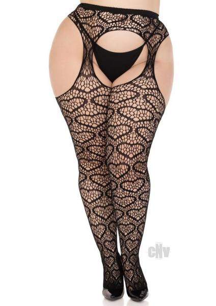 Love Struck Heart Net Tights Os Red