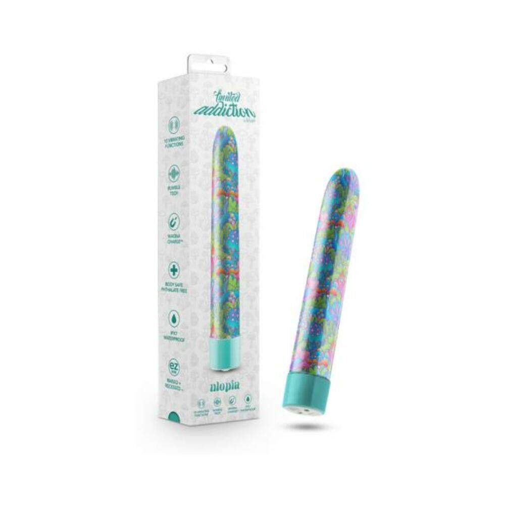 Limited Addiction Utopia Rechargeable 7 In. Vibrator Aqua