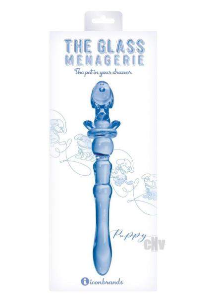 Glass Menage Unicorn Dildo Purple
