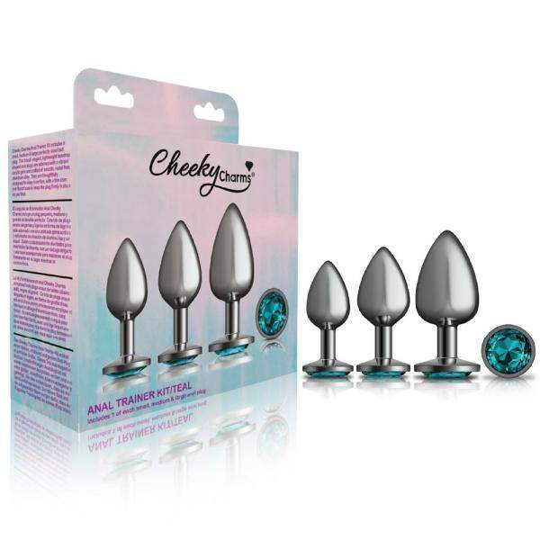 Cheeky Charms Vibrating Metal Plug Purple Medium W/ Remote
