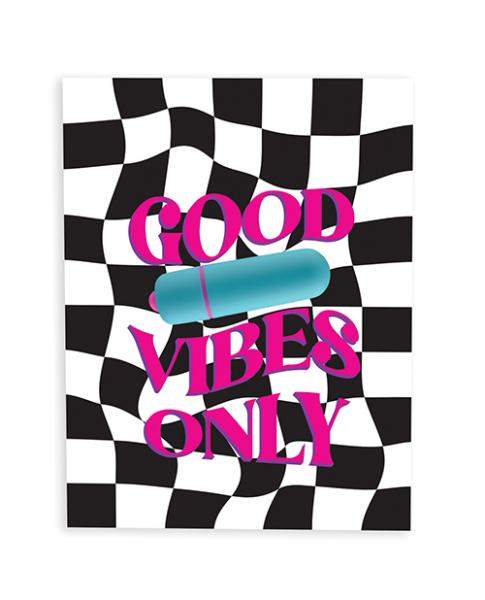 Think Less, Vibe More Naughty Greeting Card W/rock Candy Vibrator & Fresh Vibes Towelettes