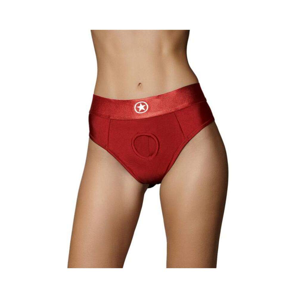 Ouch! Vibrating Strap-on Thong With Removable Butt Straps Red Xl/xxl