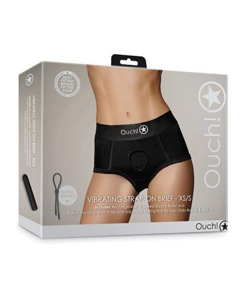 Shots Ouch Vibrating Strap On Brief - Black Xl/xxl