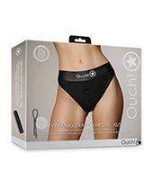 Shots Ouch Vibrating Strap On High-cut Brief - Black Xl/xxl