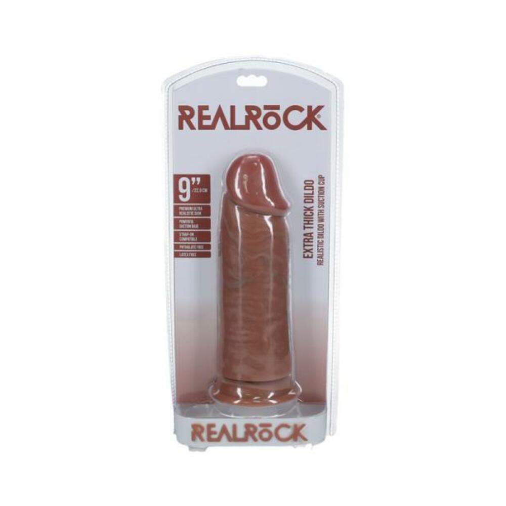 Realrock Extra Thick 9 In. Dildo Beige