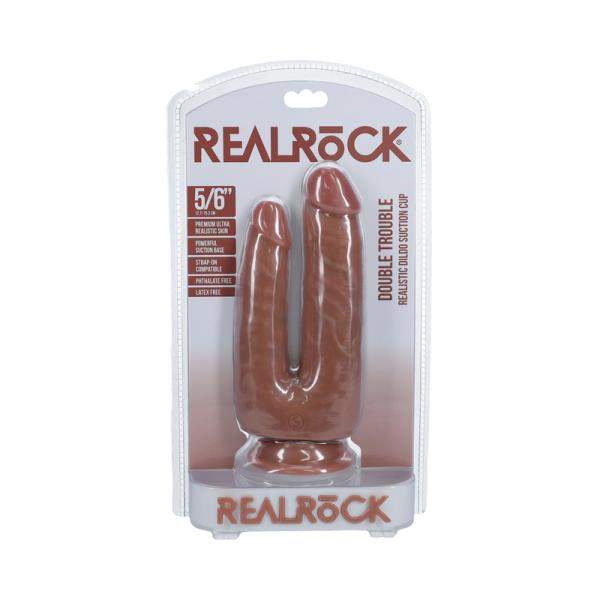 Realrock Double Trouble 5 In. / 6 In. Dildo Beige