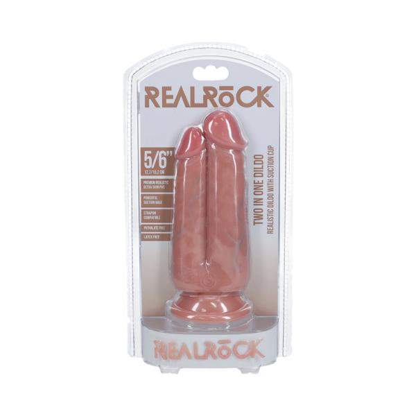 Realrock Double Trouble 7 In. / 8 In. Dildo Tan