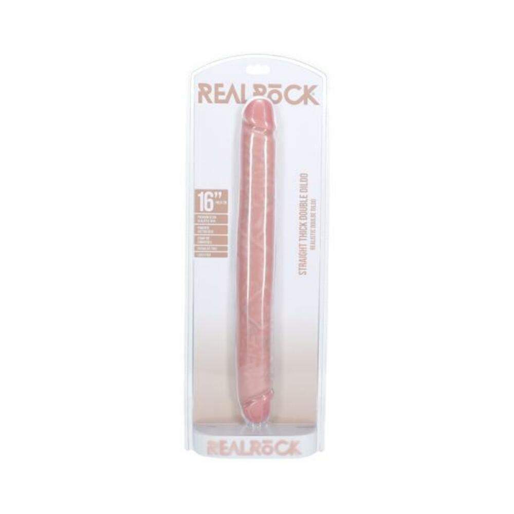 Realrock 14 In. Thick Double-ended Dong Beige