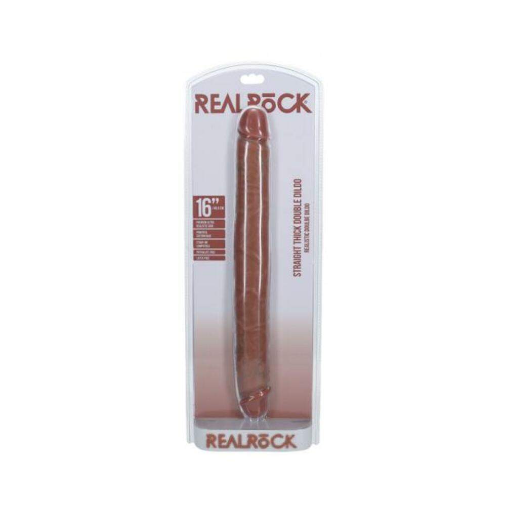 Realrock 16 In. Thick Double-ended Dong Beige