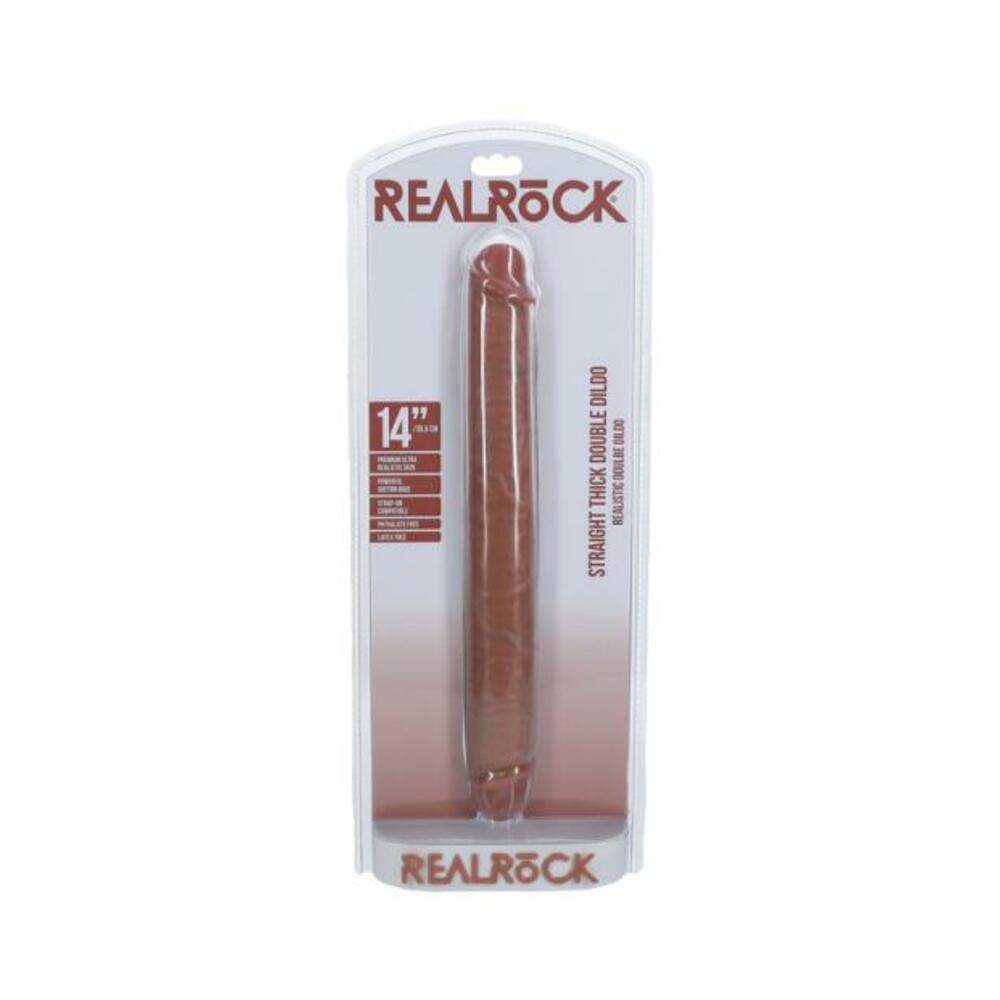 Realrock 12 In. Slim Double-ended Dong Beige