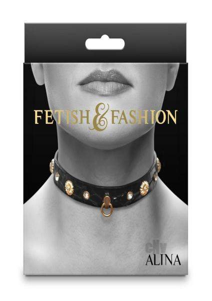Fetish Fashion Elvira Collar Blk/gld