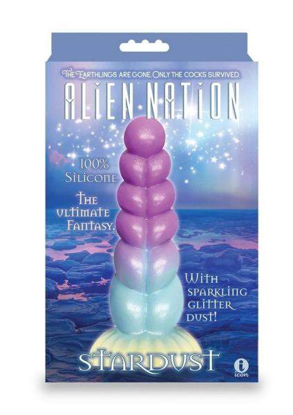 Glass Menage Rabbit Dildo Purple