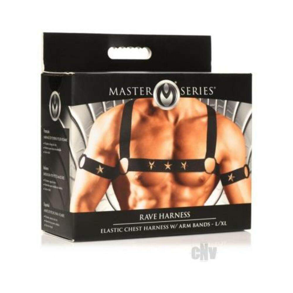 Ms Rave Chest Harness S/m Blk/gld