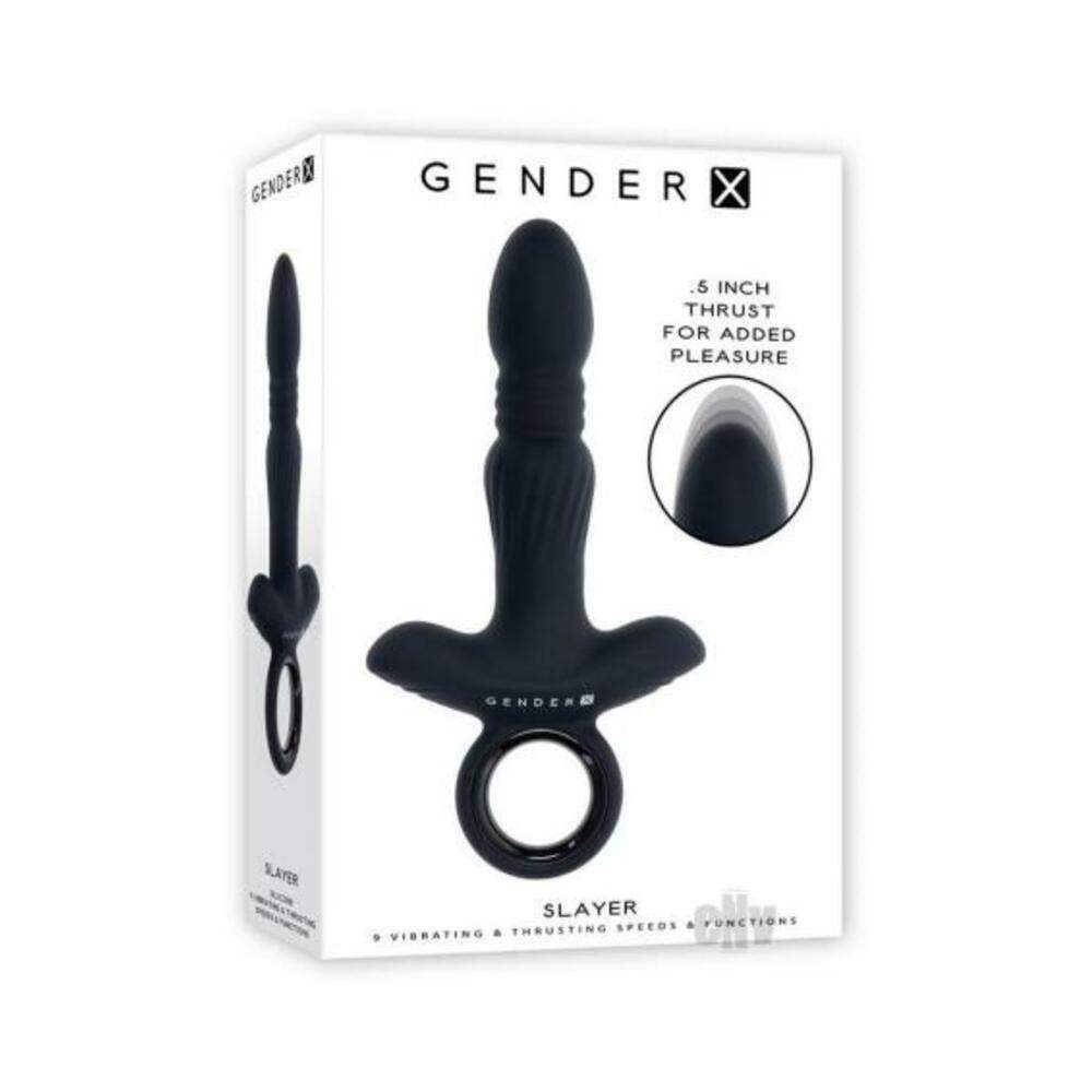 Gender X Back It Up Rechargeable Lasso C-ring And Plug With Remote Silicone Black