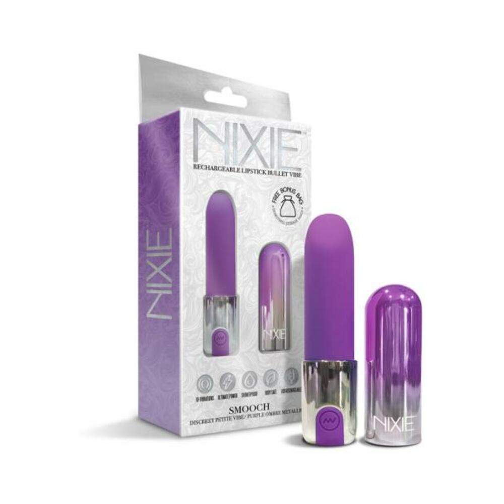Nixie Smooch Rechargeable Lipstick Vibrator Blue Ombre