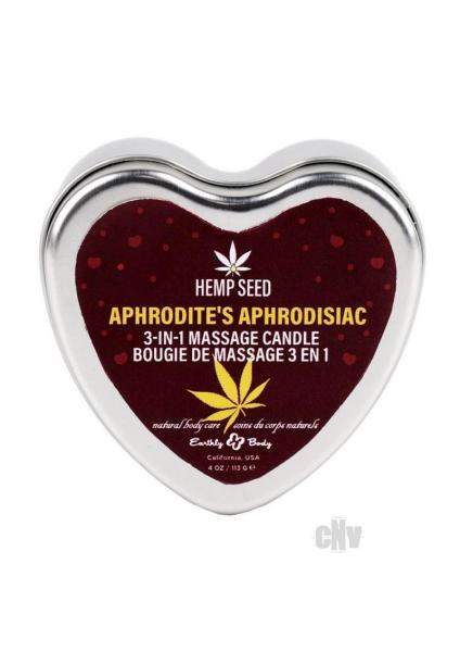 Earthly Body 2024 Valentines 3 In 1 Massage Heart Candle - 4 Oz Eros Embrace