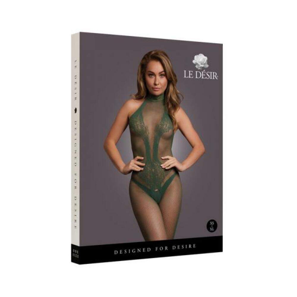 Le Desir Fishnet And Lace Bodystocking Ocean Deep Queen Size