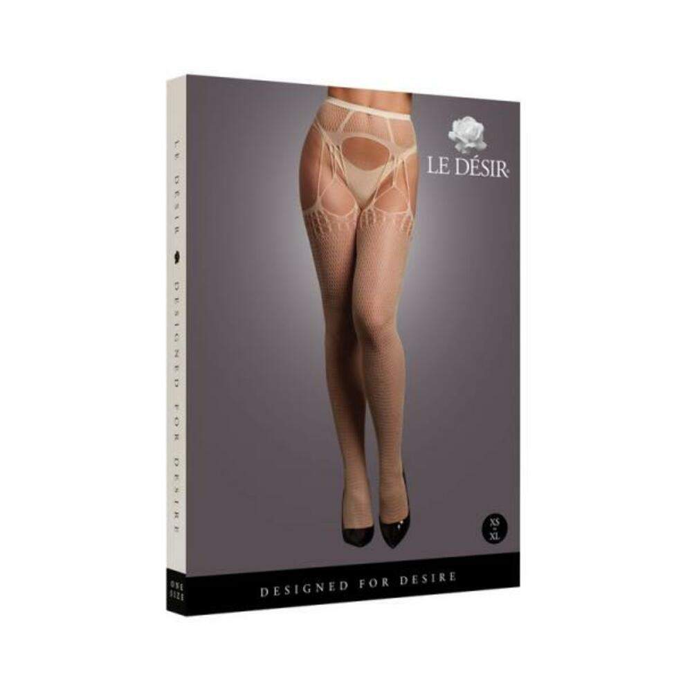 Le Desir Lace Long-sleeved Bodystocking Sunset Glow O/s
