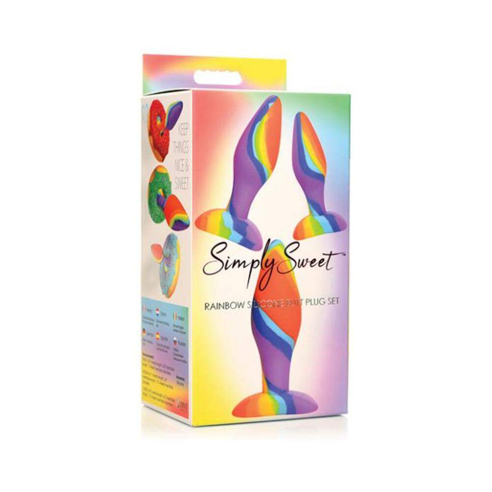 Curve Toys Simply Sweet Rainbow Silicone Dildo
