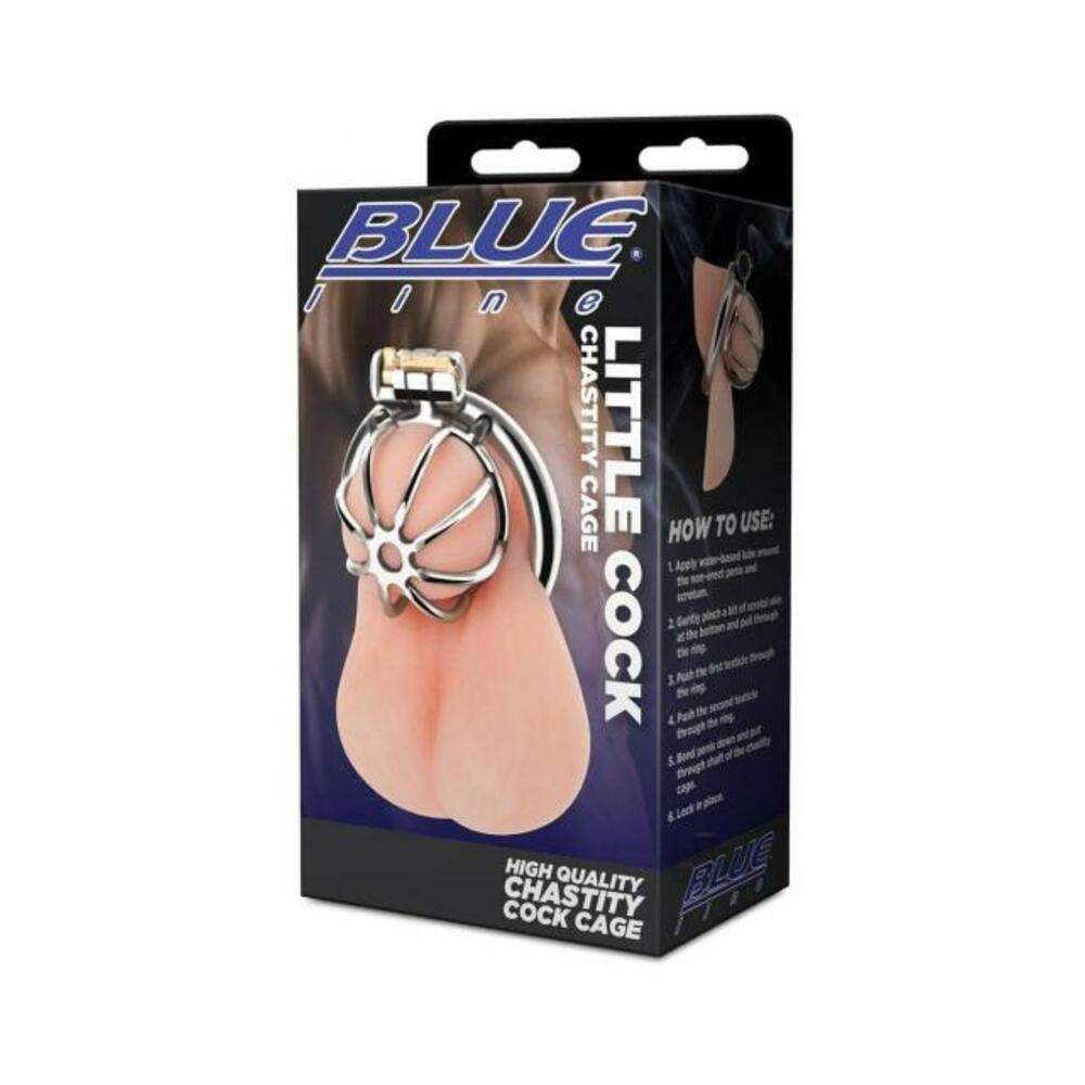 Blue Line 2" Silicone Mini Cock Cage With Ball Divider - White