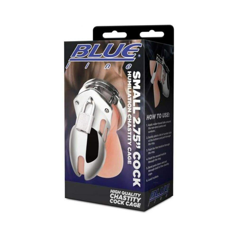 Blue Line Little Cock Chastity Cage