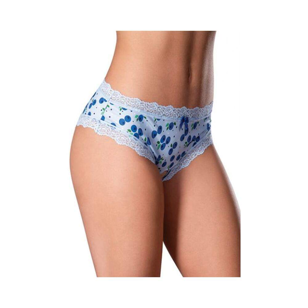 Sweet Treats Crotchless Boy Short W/wicked Sensual Care Blueberry Lube - Blue Qn