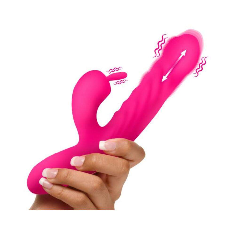 Thrusting And Sucking Silicone Rabbit Vibrator