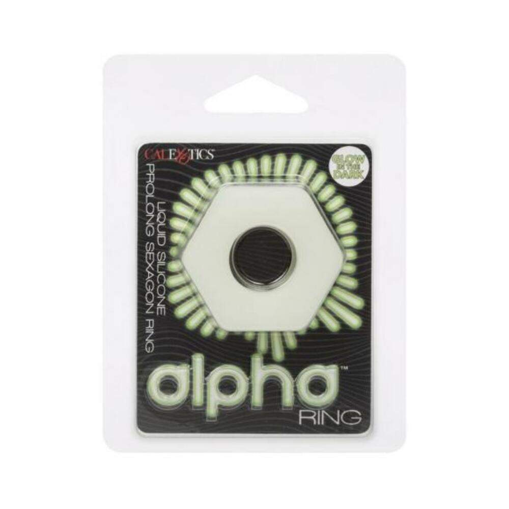 Alpha Liquid Silicone Glow In The Dark Prolong Cock Ring - Medium