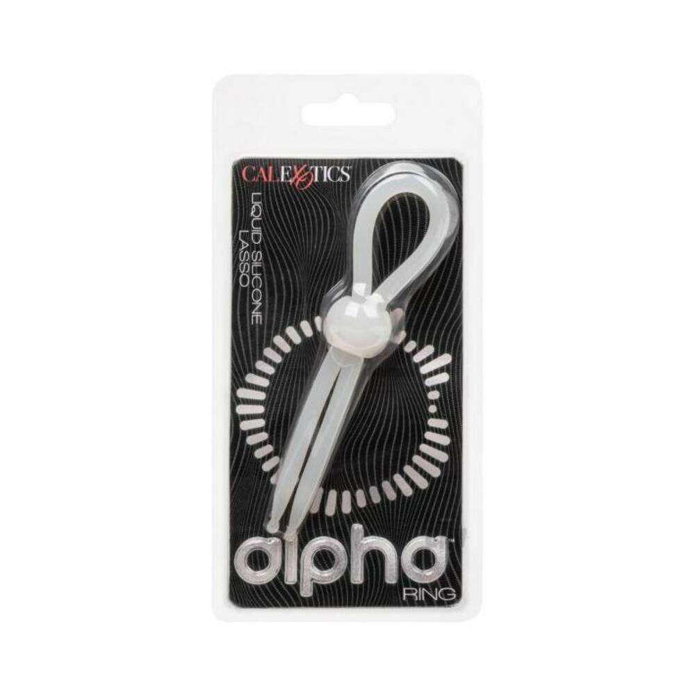Alpha Liquid Silicone Lasso Cock Ring - Black
