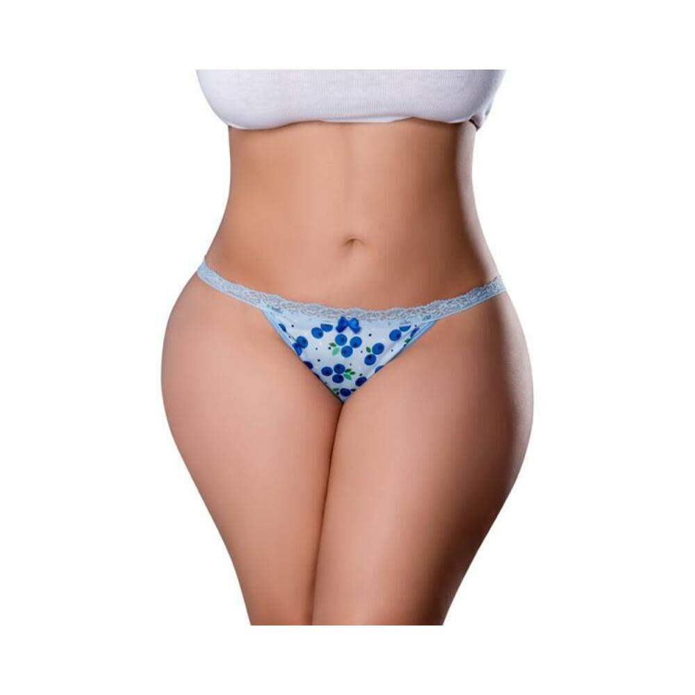 Magic Silk Sweet Treats Split Back & Crotchless Panty With Lube Blueberry L/xl