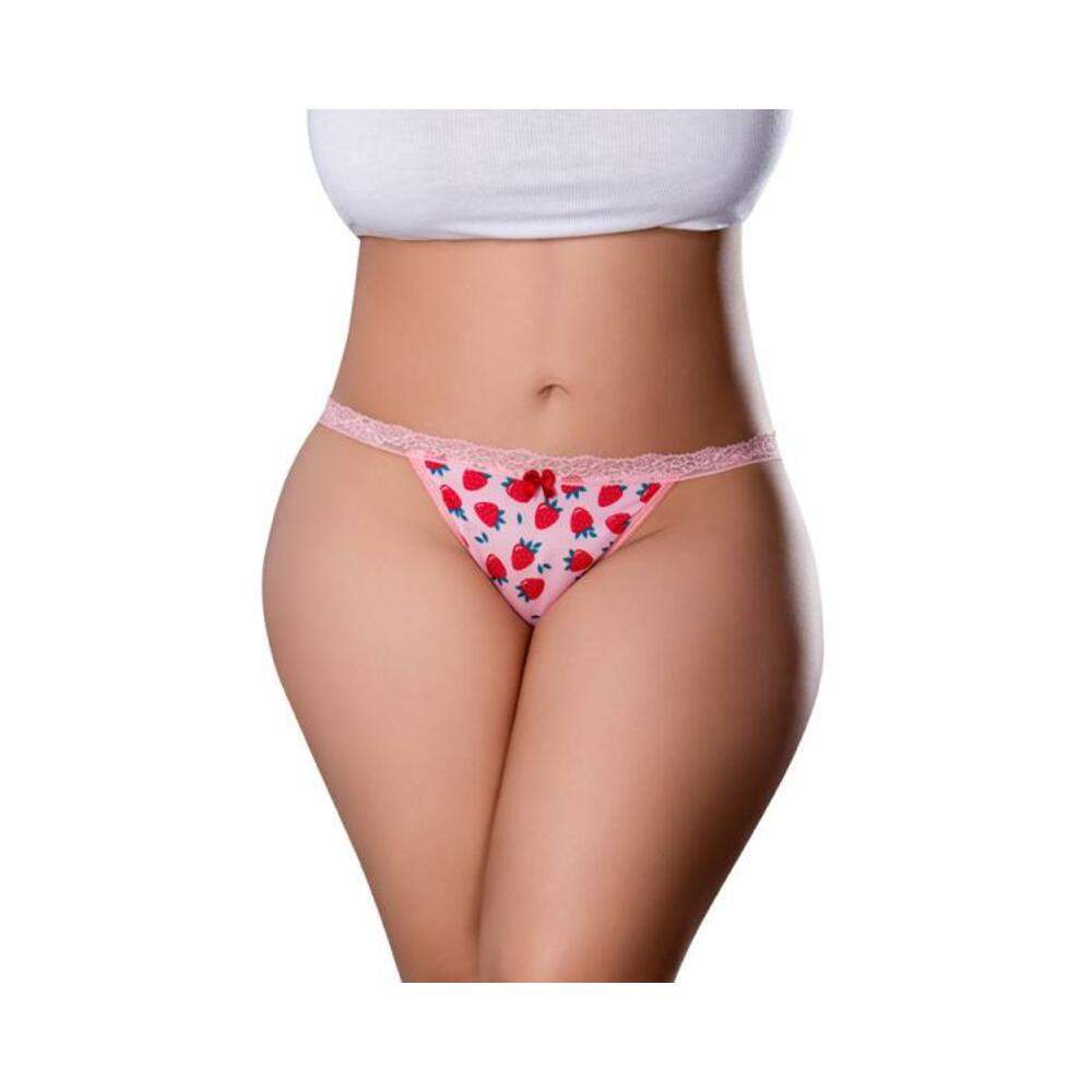 Magic Silk Sweet Treats Split Back & Crotchless Panty With Lube Peach Queen Size