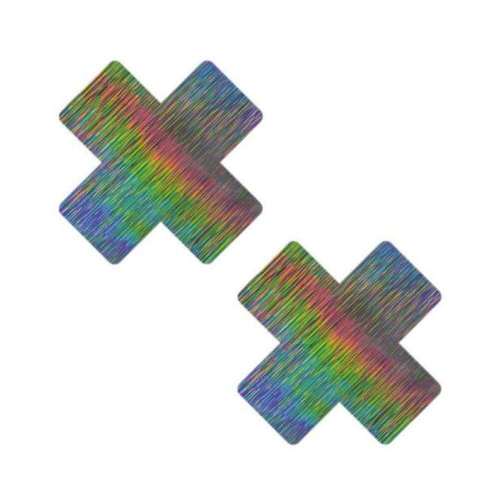 Neva Nude Talladega Trippin' Super Holographic Checkered X Nipple Pasties